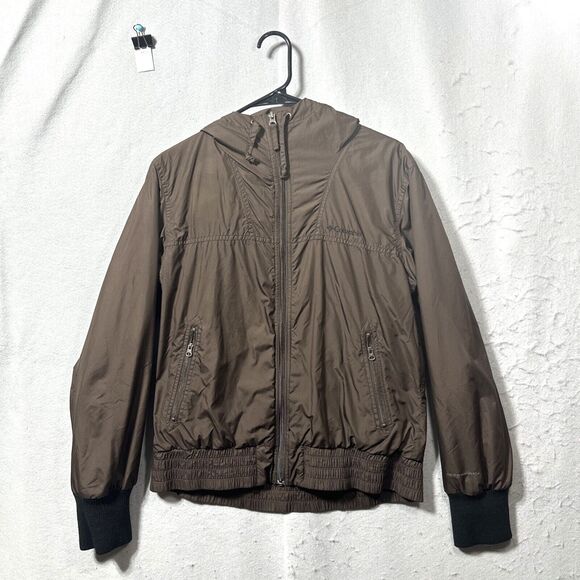 Columbia Jackets & Blazers - Columbia Brown Womens Windbreaker Hood Zip Up Size Large